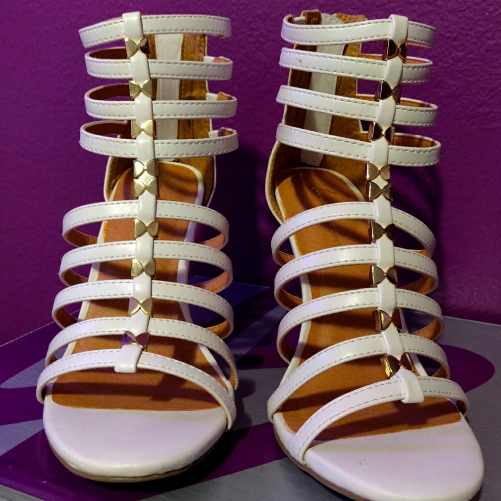 Lane Bryant White Strappy Heels